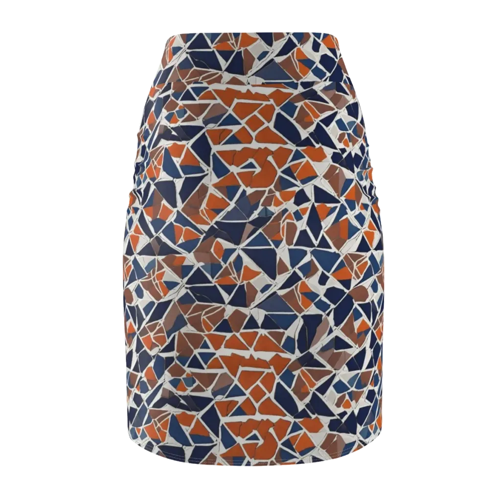 Indigo Fracture on Pencil Skirt — Back