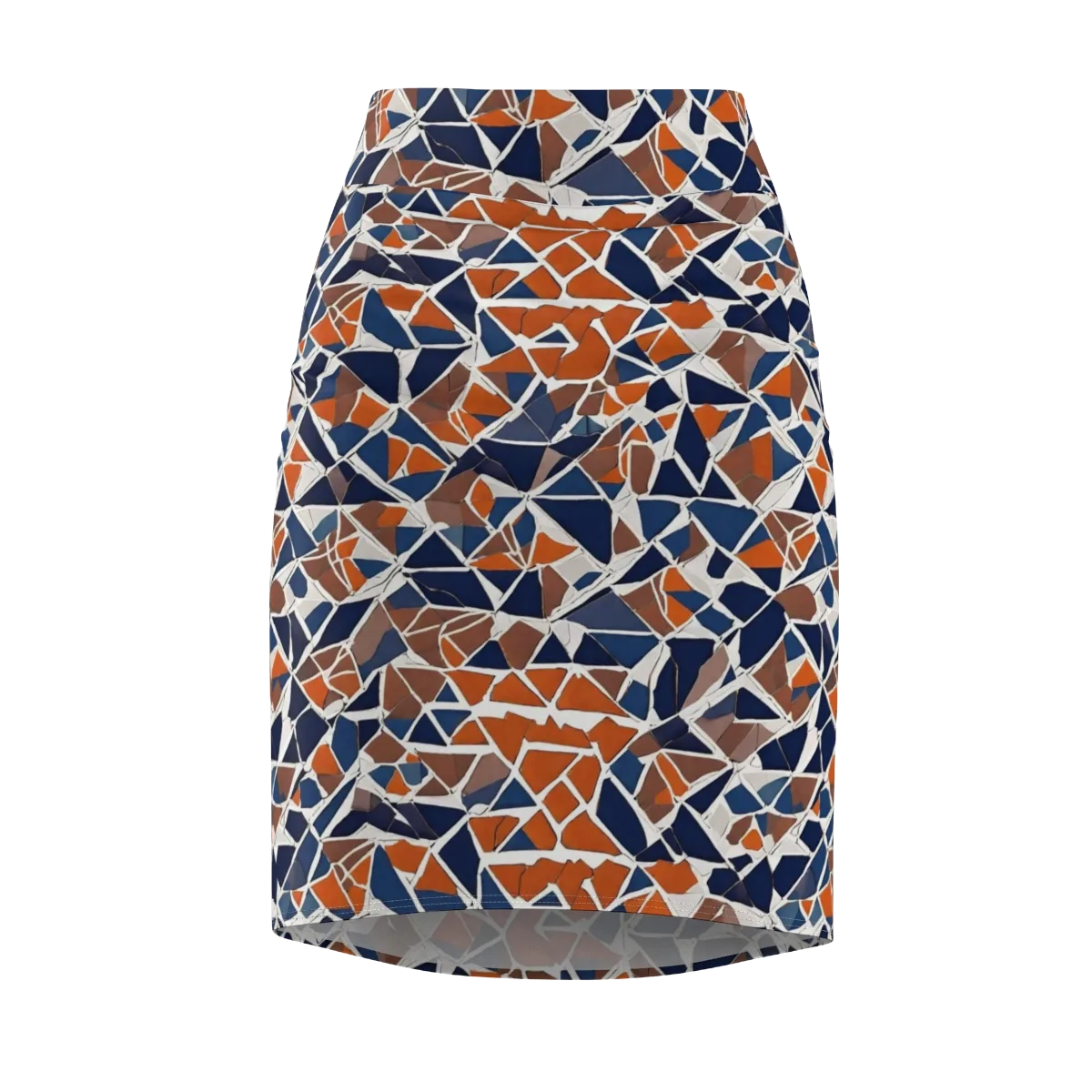 Indigo Fracture on Pencil Skirt — Front