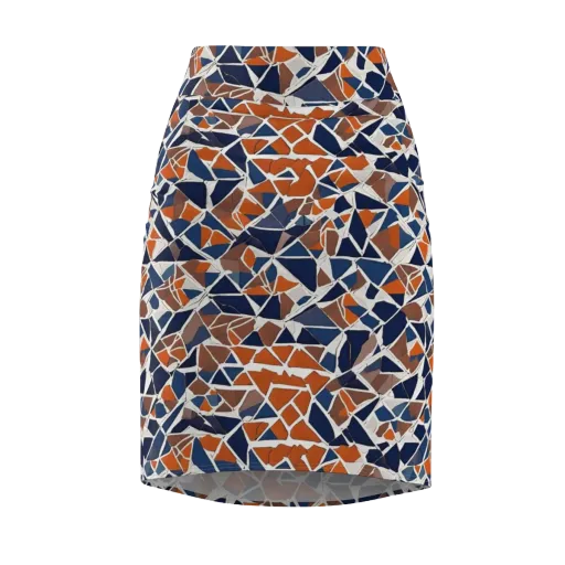 Indigo Fracture on a Pencil Skirt