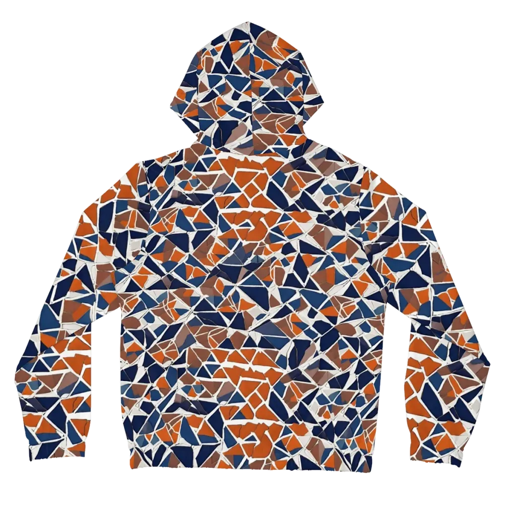 Indigo Fracture on Women's Full-Zip Hoodie — Back