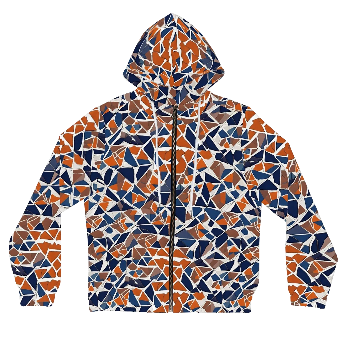 Indigo Fracture on Women's Full-Zip Hoodie — Front