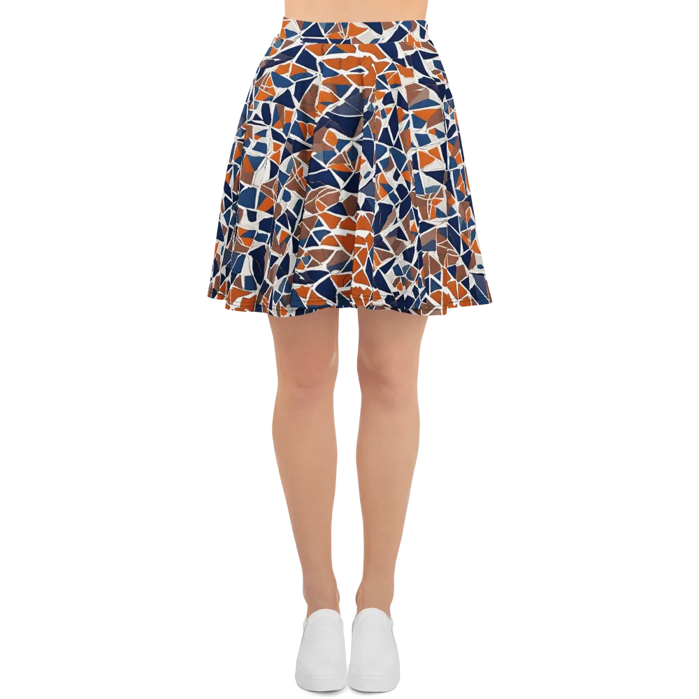 Indigo Fracture on Skater Skirt — Front