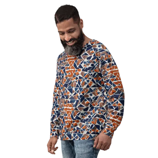 Indigo Fracture on a Sweatshirt