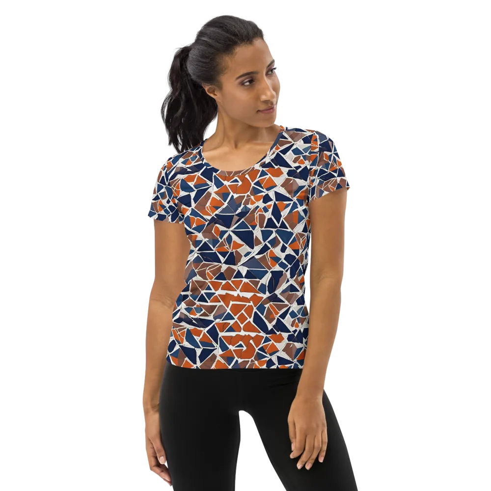 Indigo Fracture on Women's Athletic T-Shirt — Front