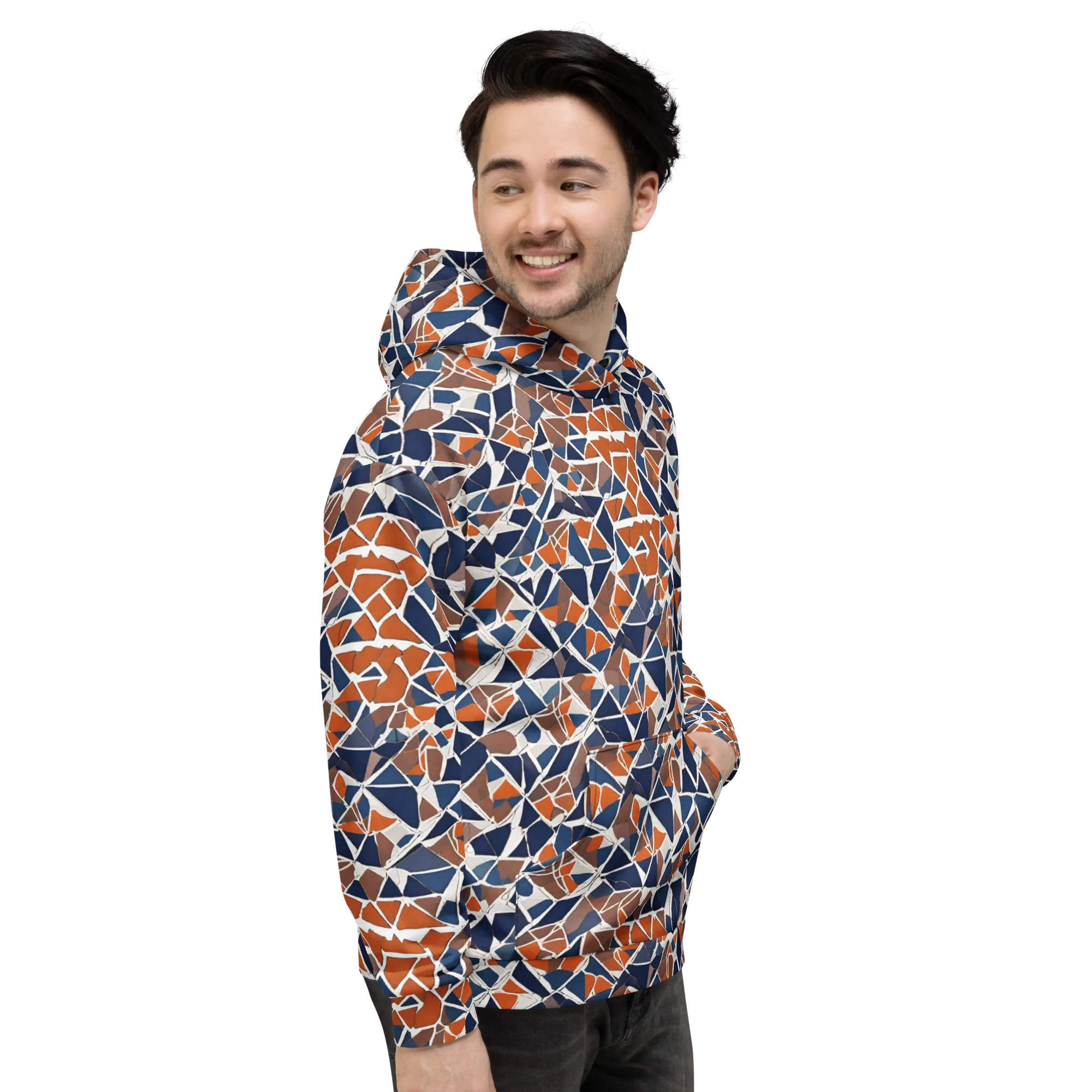 Indigo Fracture on Hoodie — Right