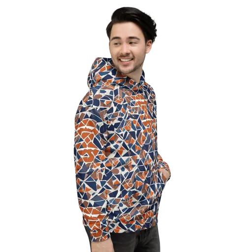 Indigo Fracture on a Hoodie