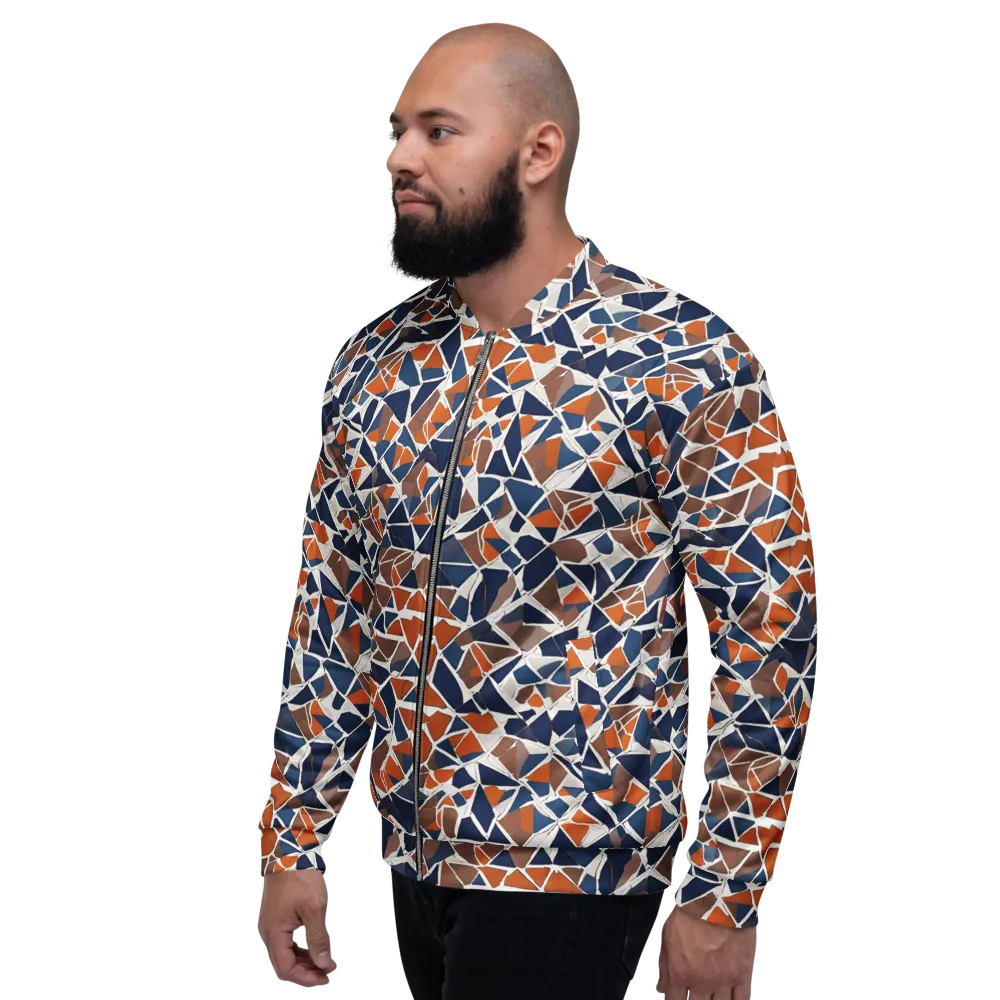 Indigo Fracture on Bomber Jacket — Left