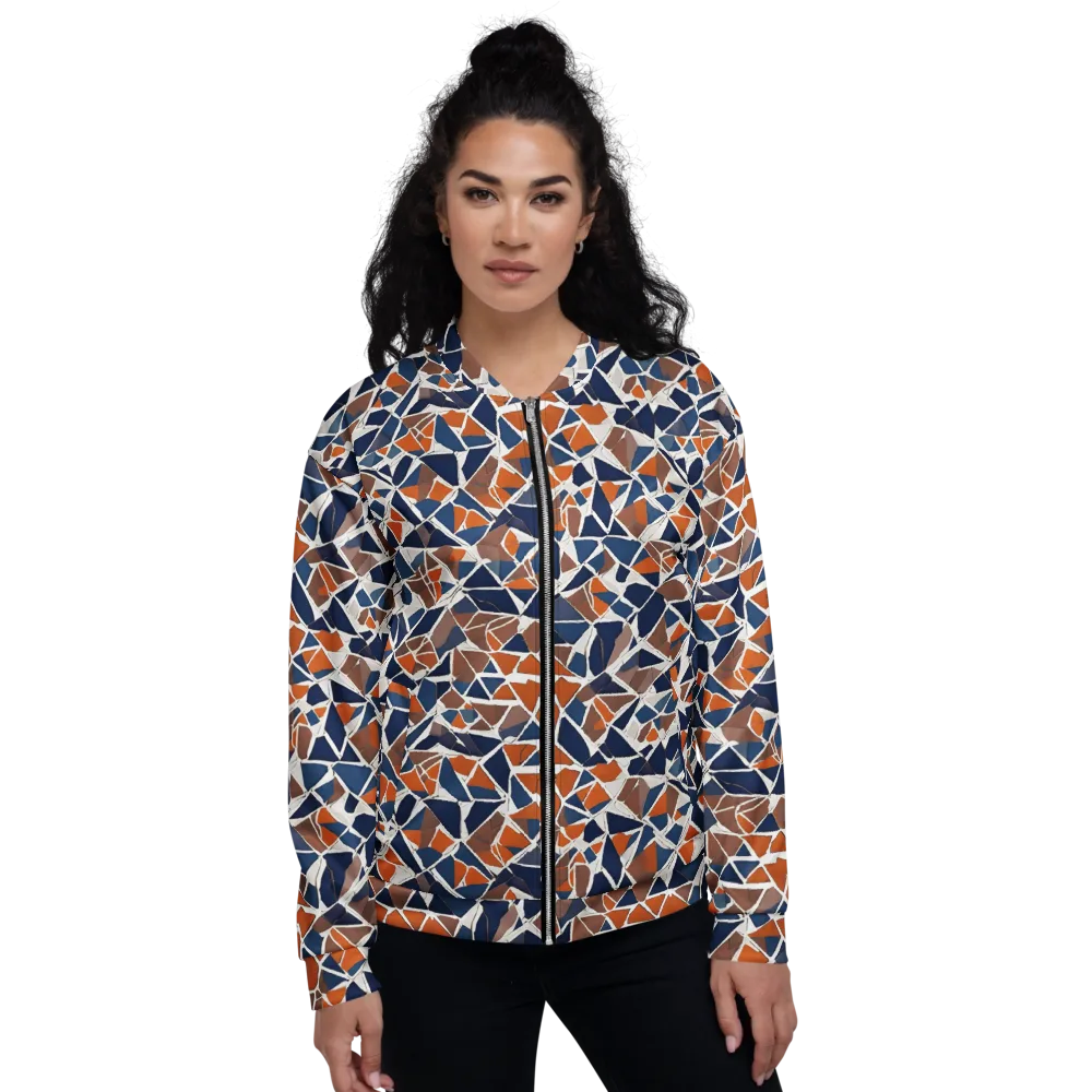 Indigo Fracture on Bomber Jacket — Front