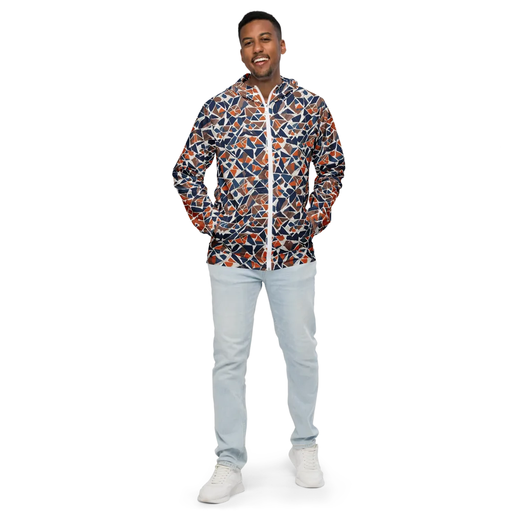 Indigo Fracture on Men's Windbreaker — Front