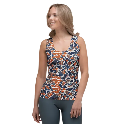 Indigo Fracture on a Women's Tank Top