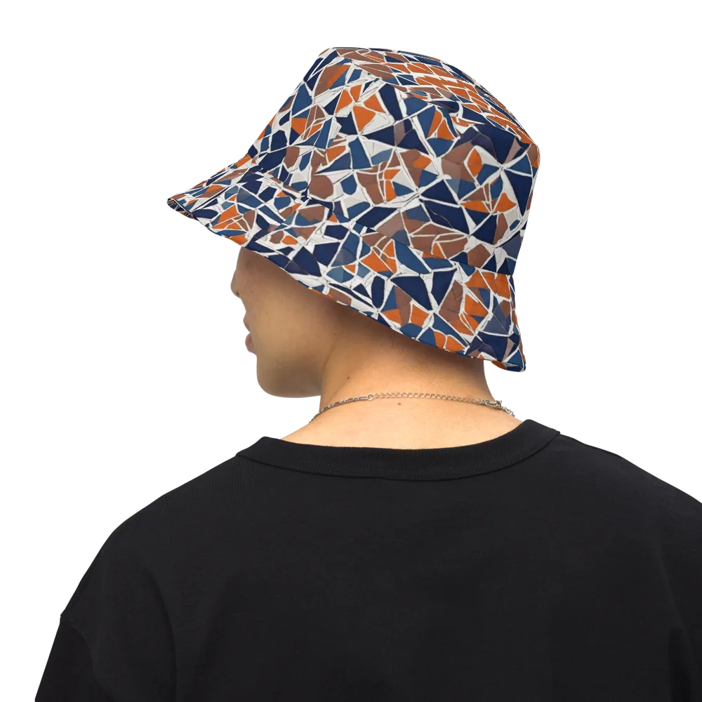 Indigo Fracture on Reversible Bucket Hat — Back Inside