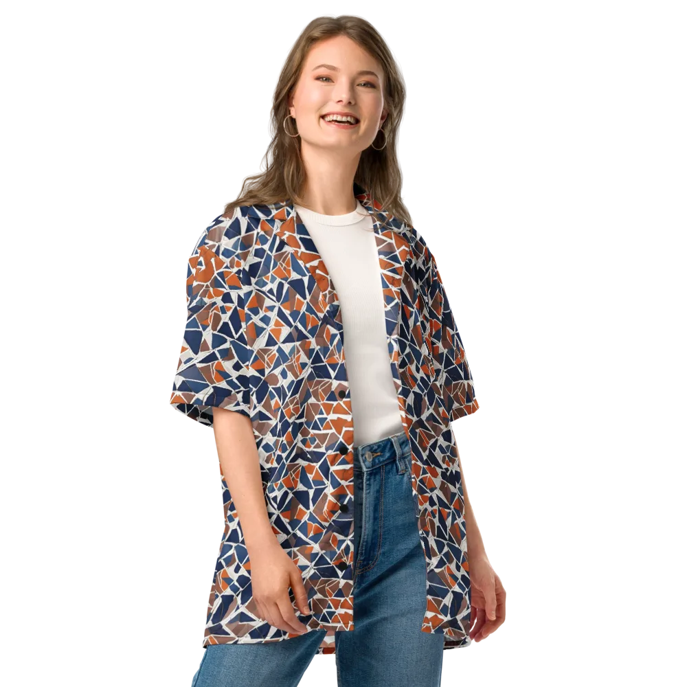 Indigo Fracture on Button Shirt — Front