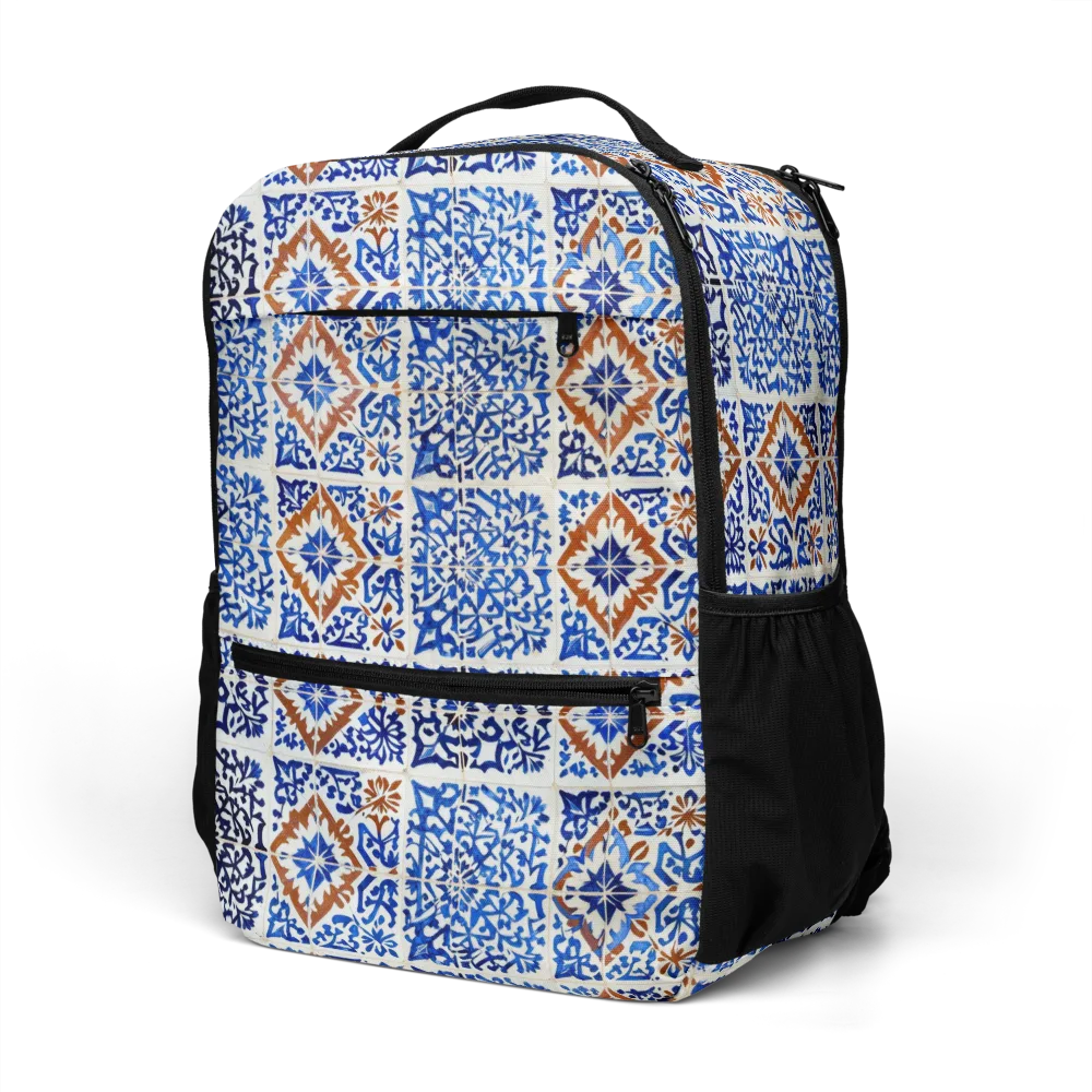 Indigo Tilework on Utility Backpack — Left Front