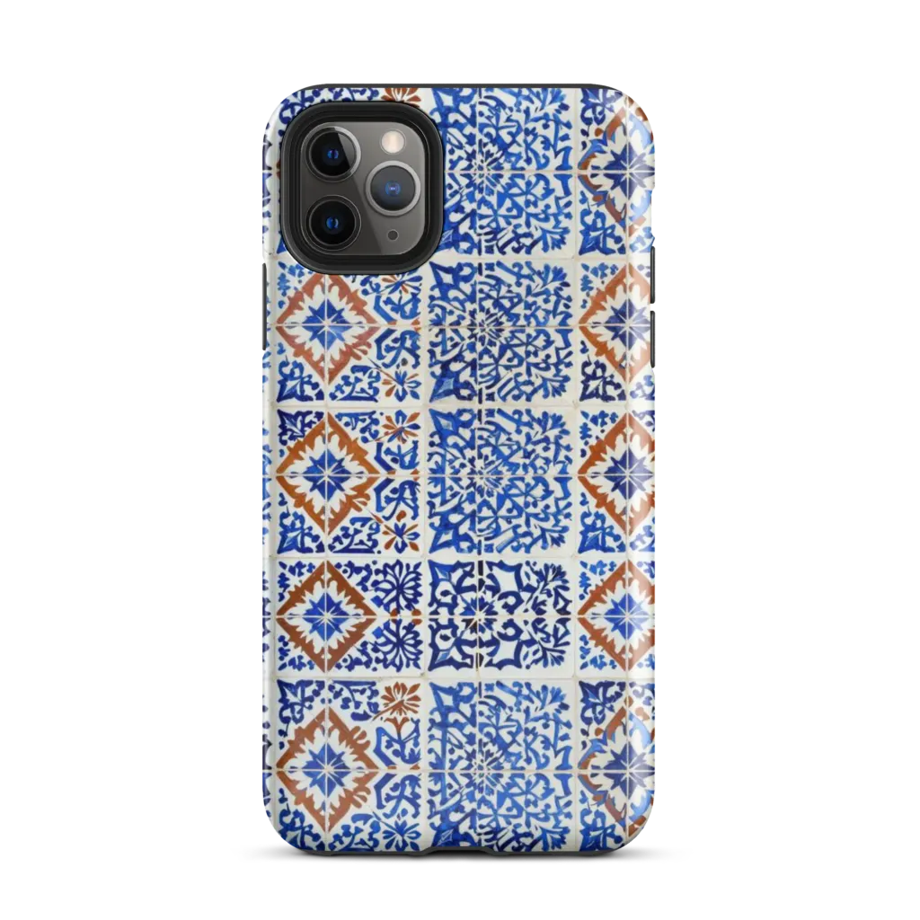 Indigo Tilework on Tough Case for iPhone® — Front