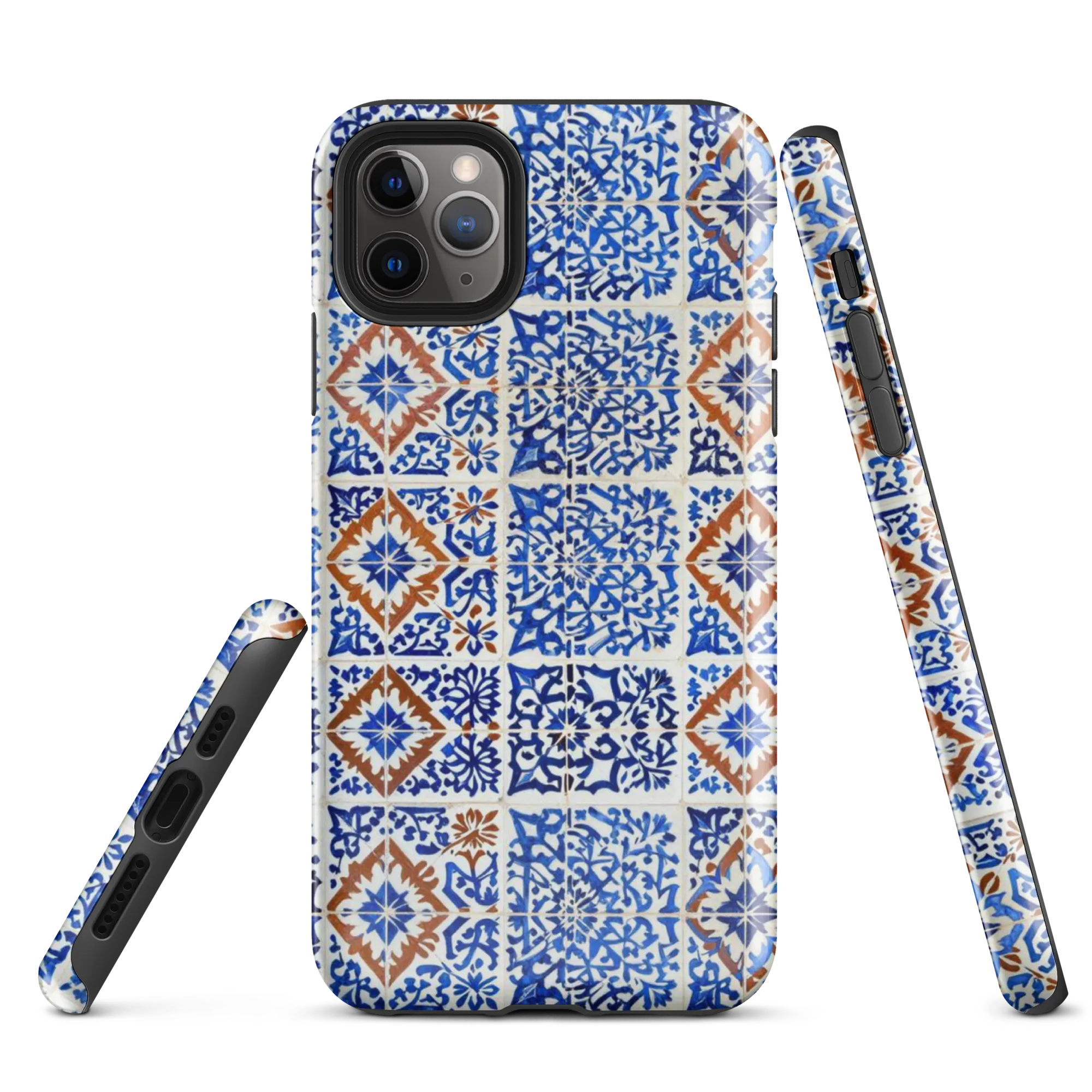 Indigo Tilework on Tough Case for iPhone® — Front