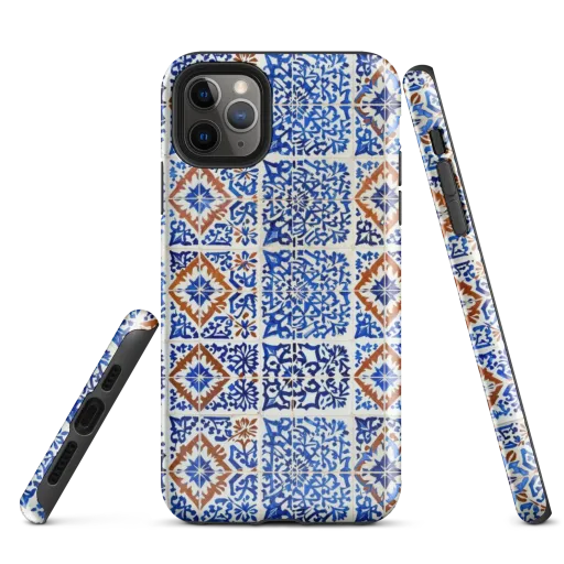 Indigo Tilework on a Tough Case for iPhone®