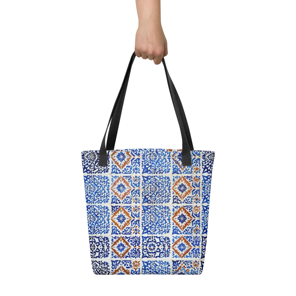 Indigo Tilework on Tote Bag — Front