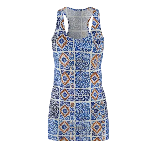 Indigo Tilework on a Racerback Dress