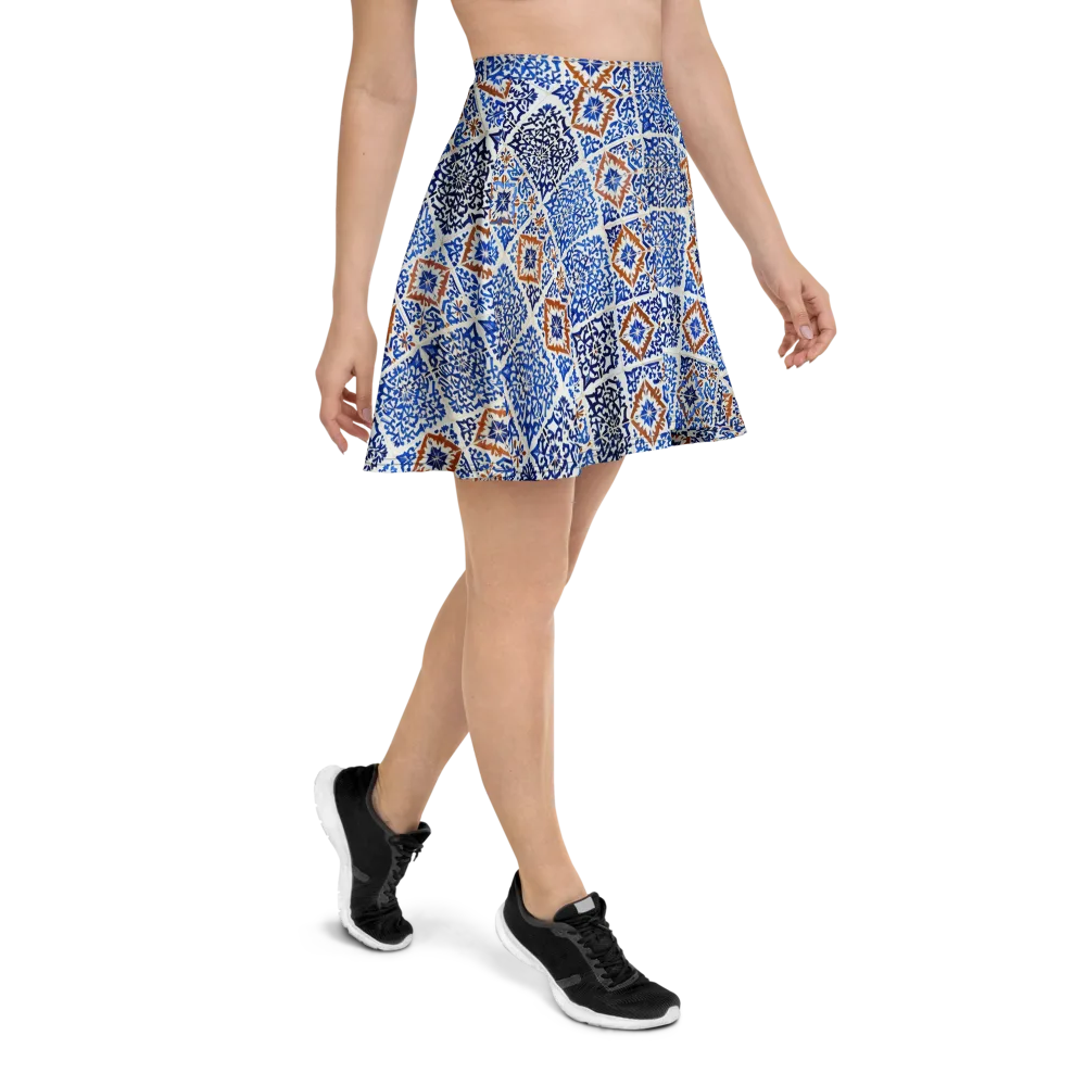 Indigo Tilework on Skater Skirt — Right