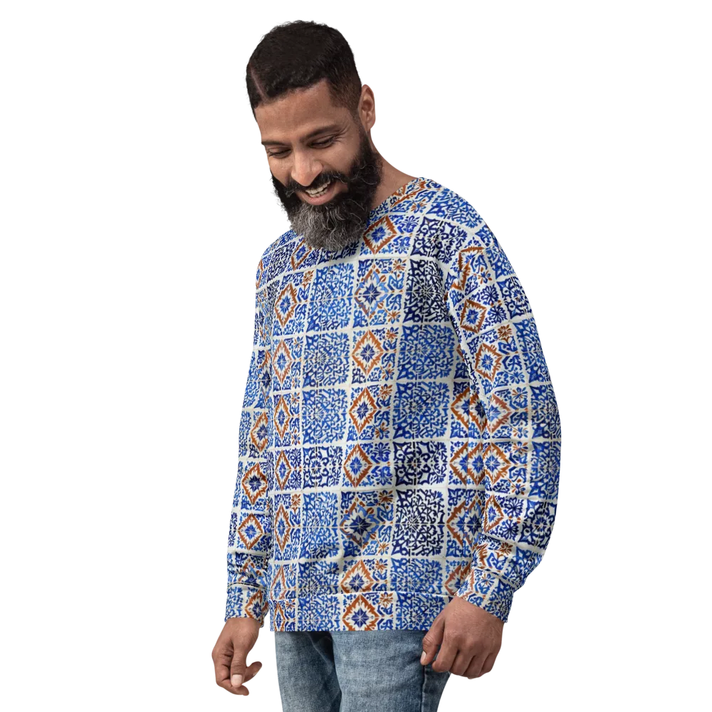 Indigo Tilework on Sweatshirt — Left Front