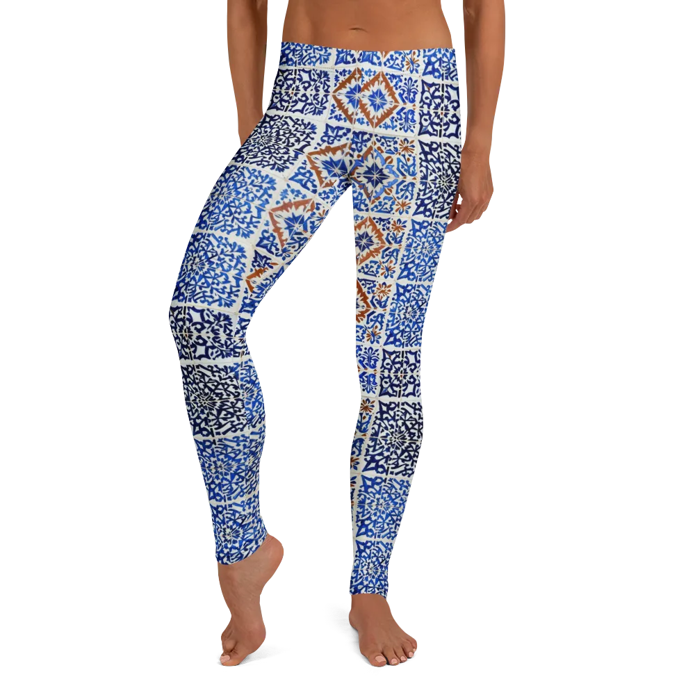 Indigo Tilework on Leggings — Front