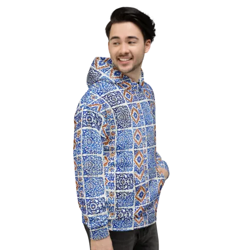 Indigo Tilework on a Hoodie
