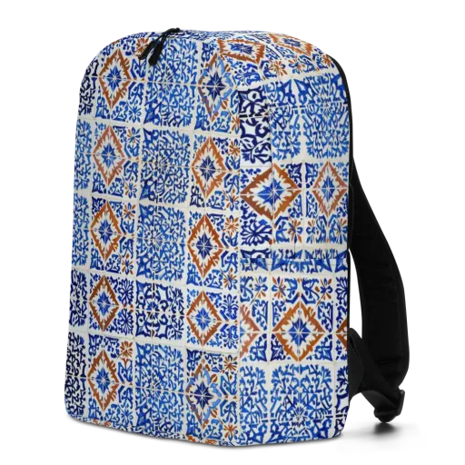 Indigo Tilework on a Minimalist Backpack