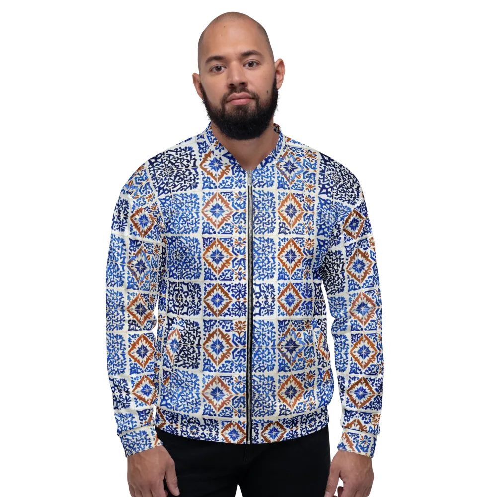 Indigo Tilework on Bomber Jacket — Front