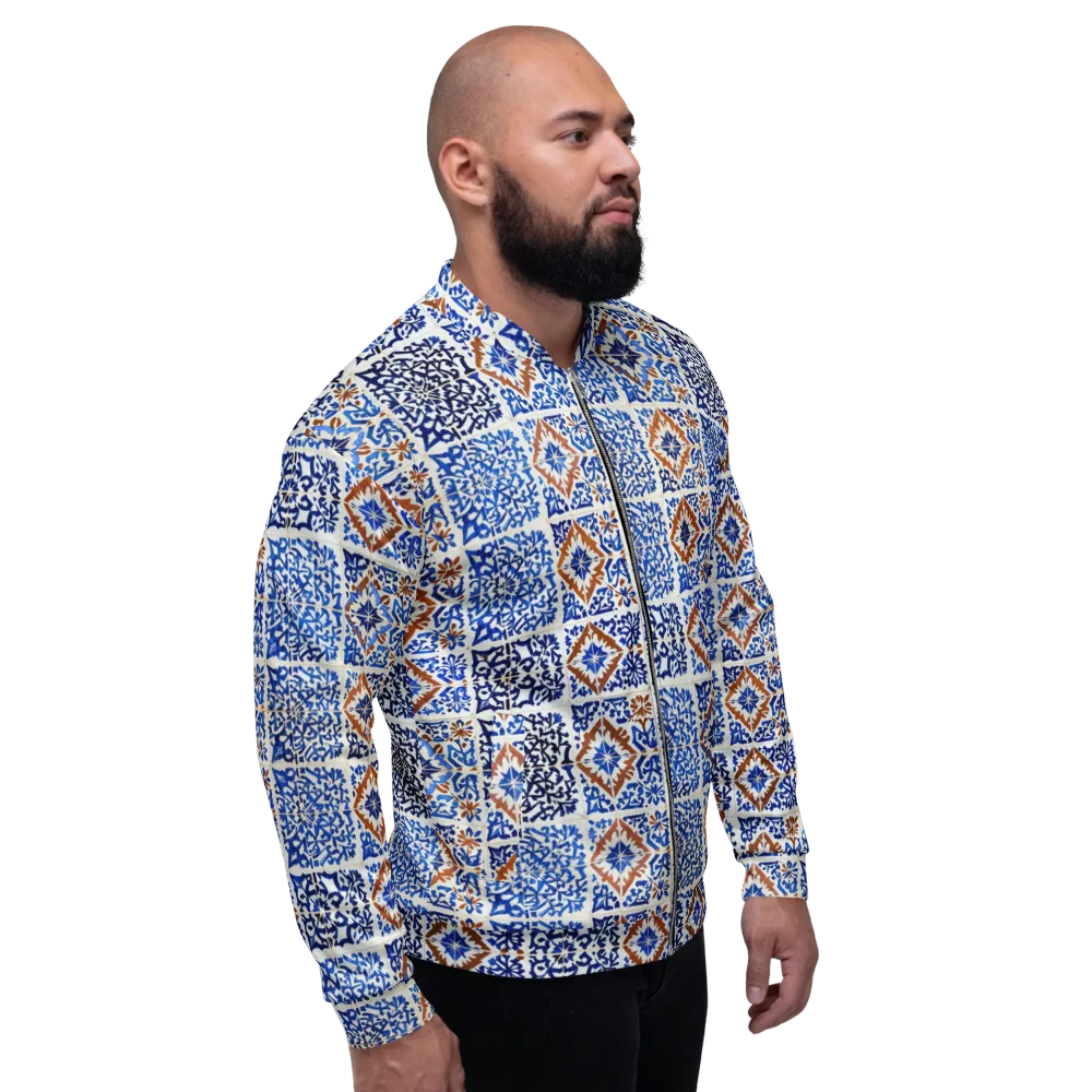 Indigo Tilework on Bomber Jacket — Right