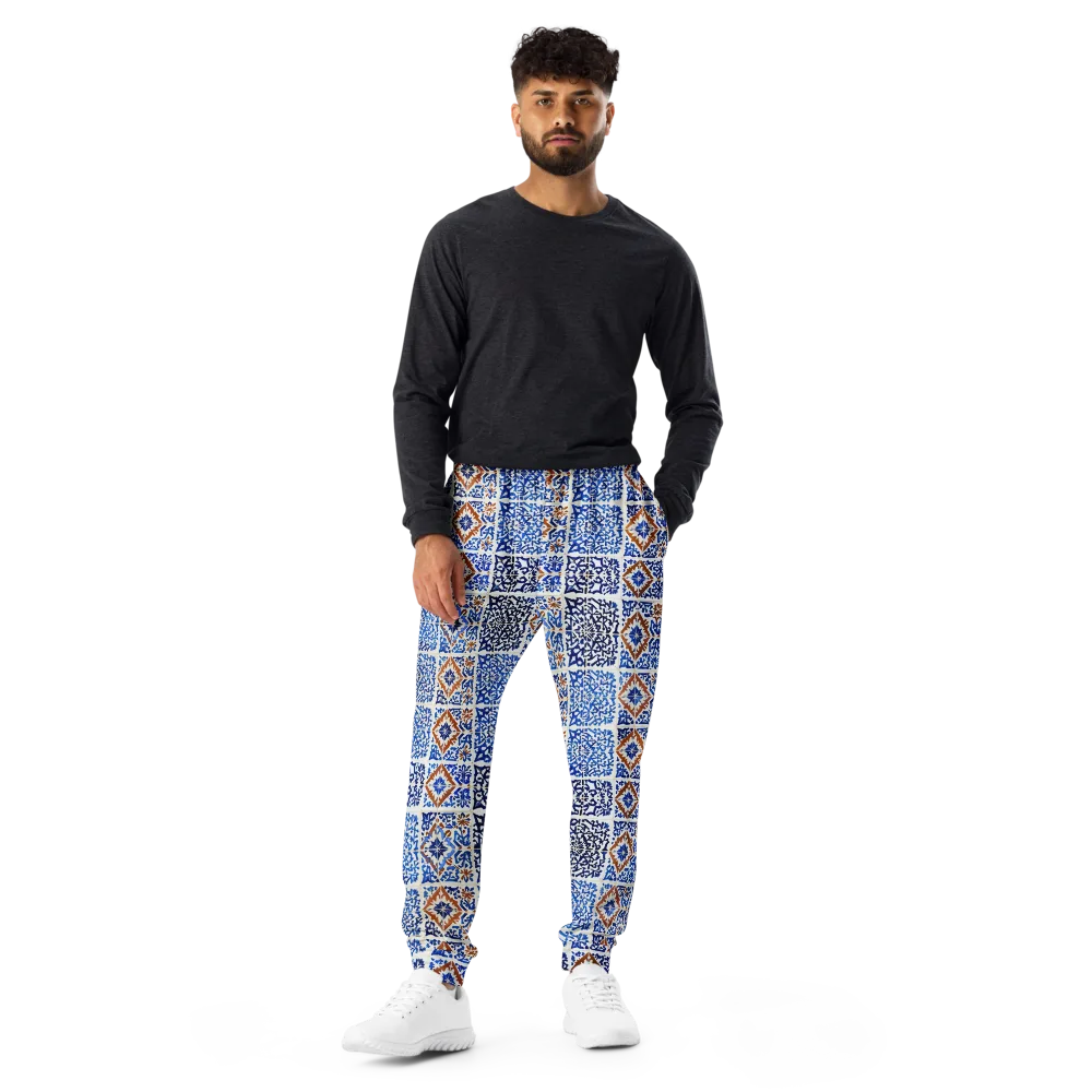 Indigo Tilework on Men's Joggers — Front