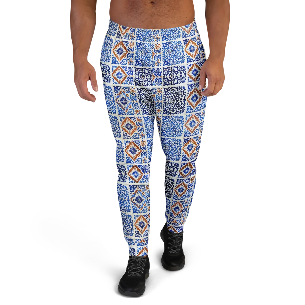 Indigo Tilework on Men's Joggers — Front