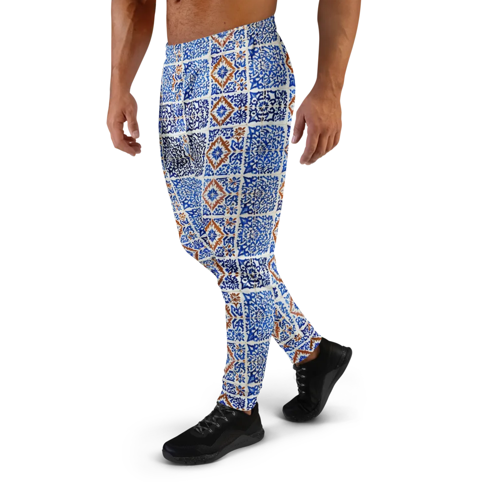 Indigo Tilework on Men's Joggers — Left