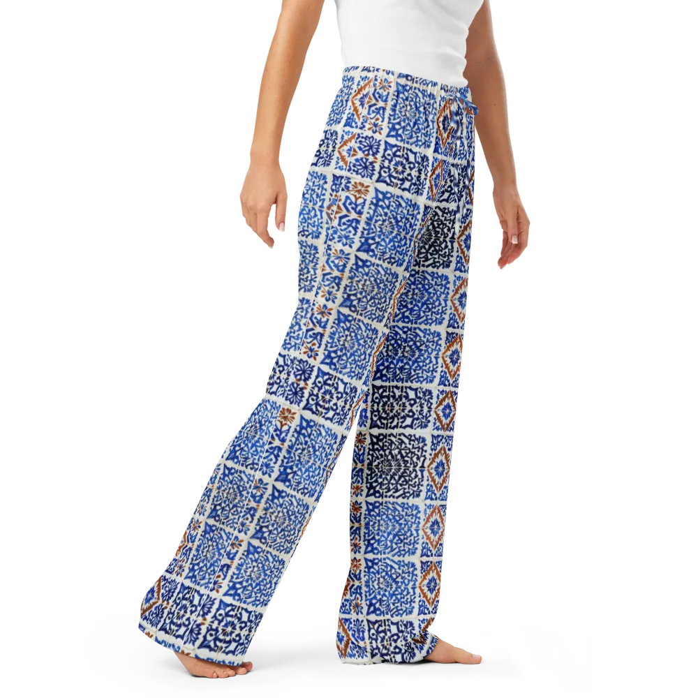 Indigo Tilework on Women's Pajama Pants — Right Front