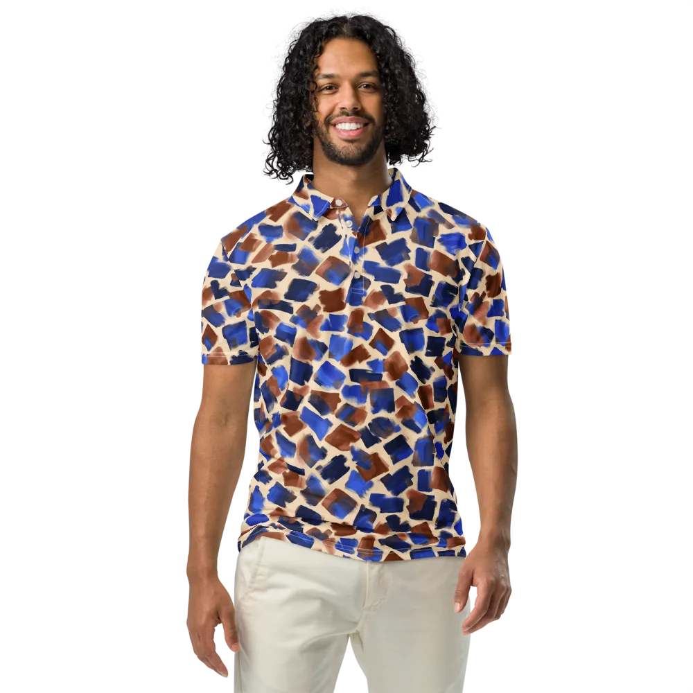 Painter’s Scatter on Men's Slim Fit Polo Shirt — Front