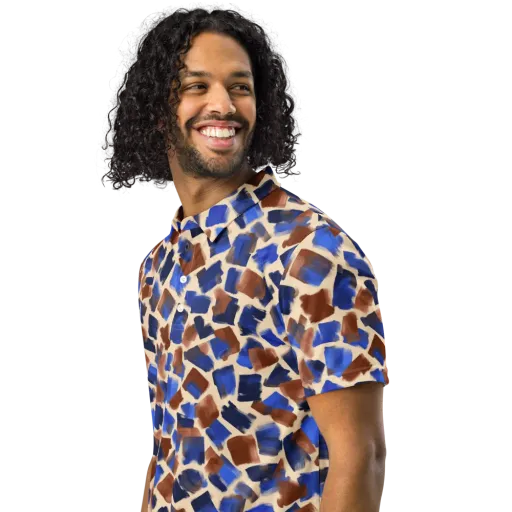 Painter’s Scatter on a Men's Slim Fit Polo Shirt