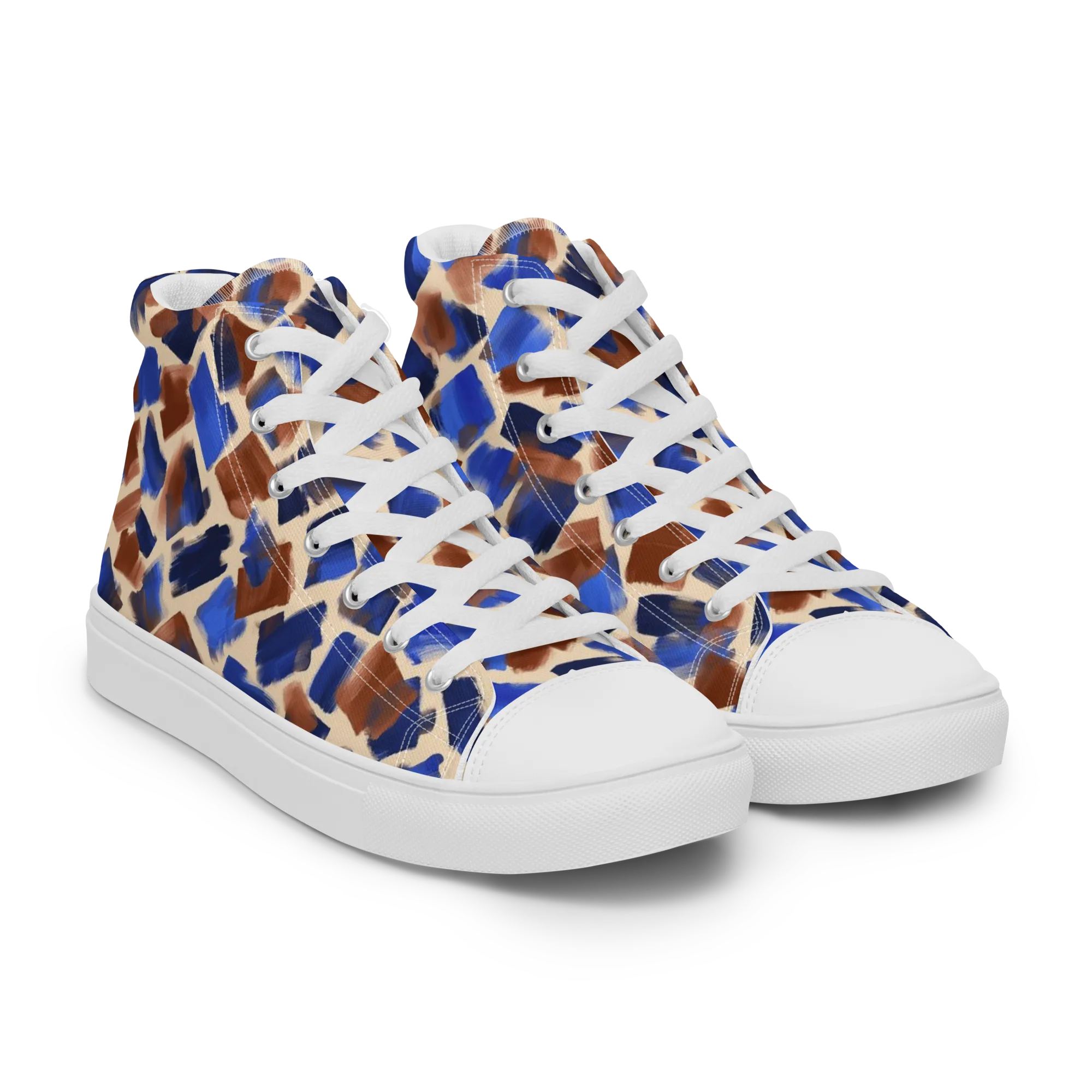 Painter’s Scatter on Men's High Top Canvas Shoes — Right Front