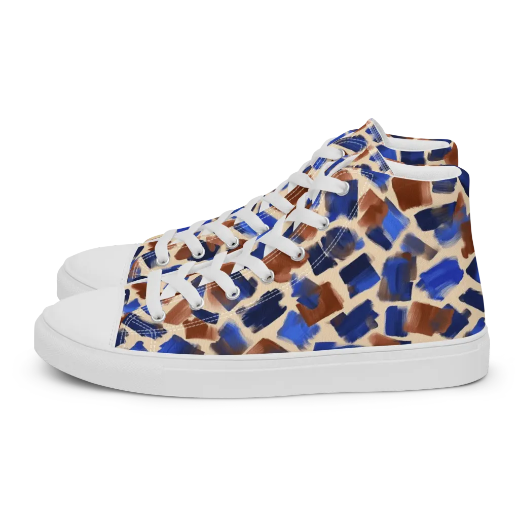 Painter’s Scatter on Men's High Top Canvas Shoes — Left