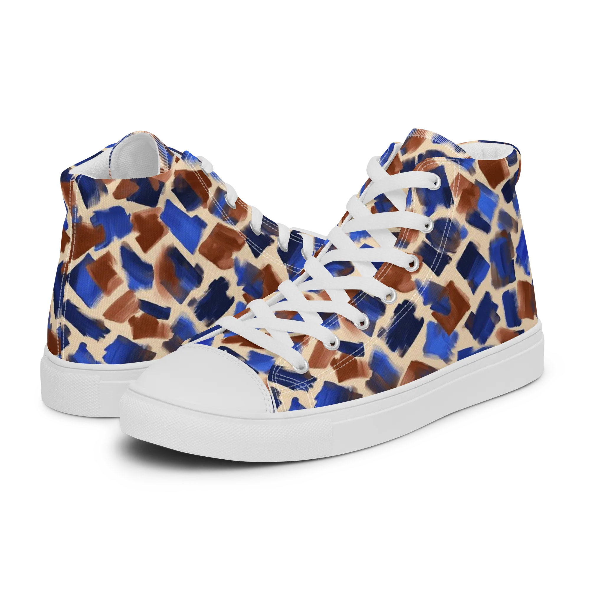 Painter’s Scatter on Men's High Top Canvas Shoes — Left