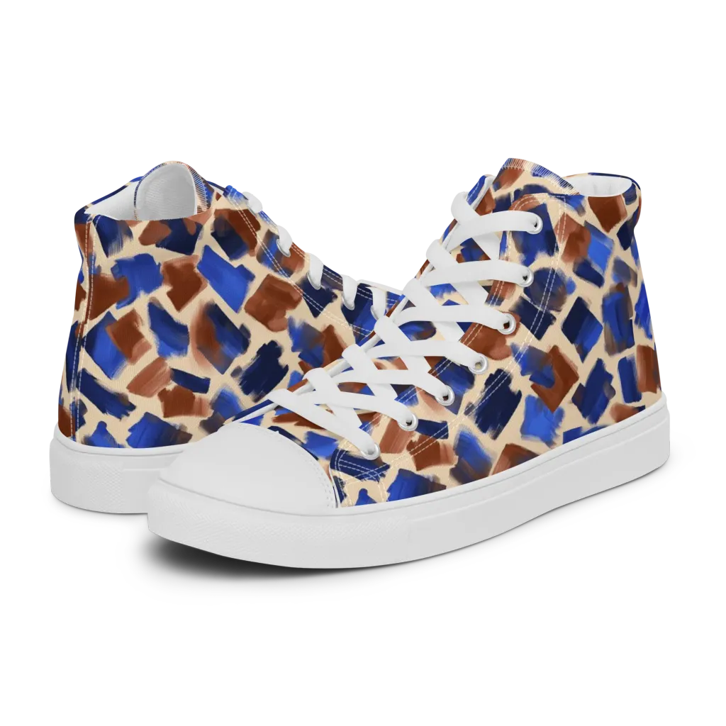 Painter’s Scatter on Men's High Top Canvas Shoes — Left