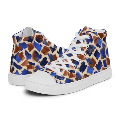 Painter’s Scatter on a Men's High Top Canvas Shoes