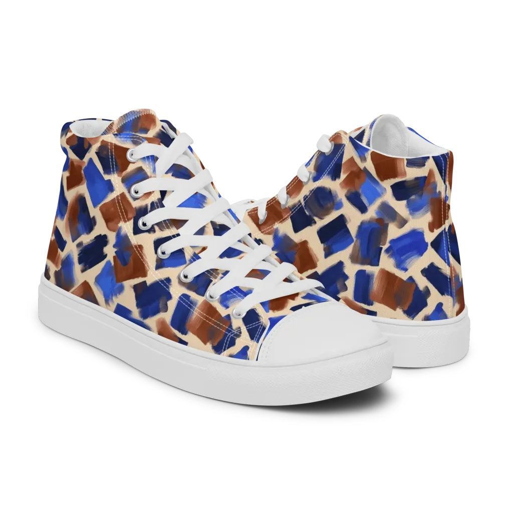 Painter’s Scatter on Men's High Top Canvas Shoes — Right