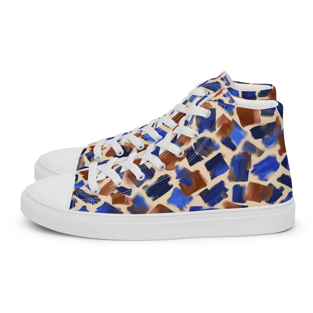 Painter’s Scatter on Women's High Top Canvas Shoes — Left
