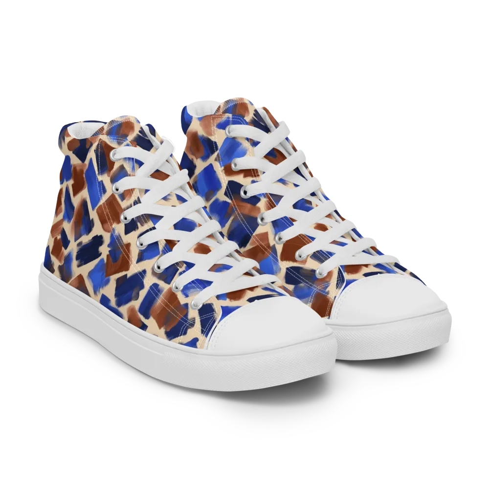 Painter’s Scatter on Women's High Top Canvas Shoes — Right Front
