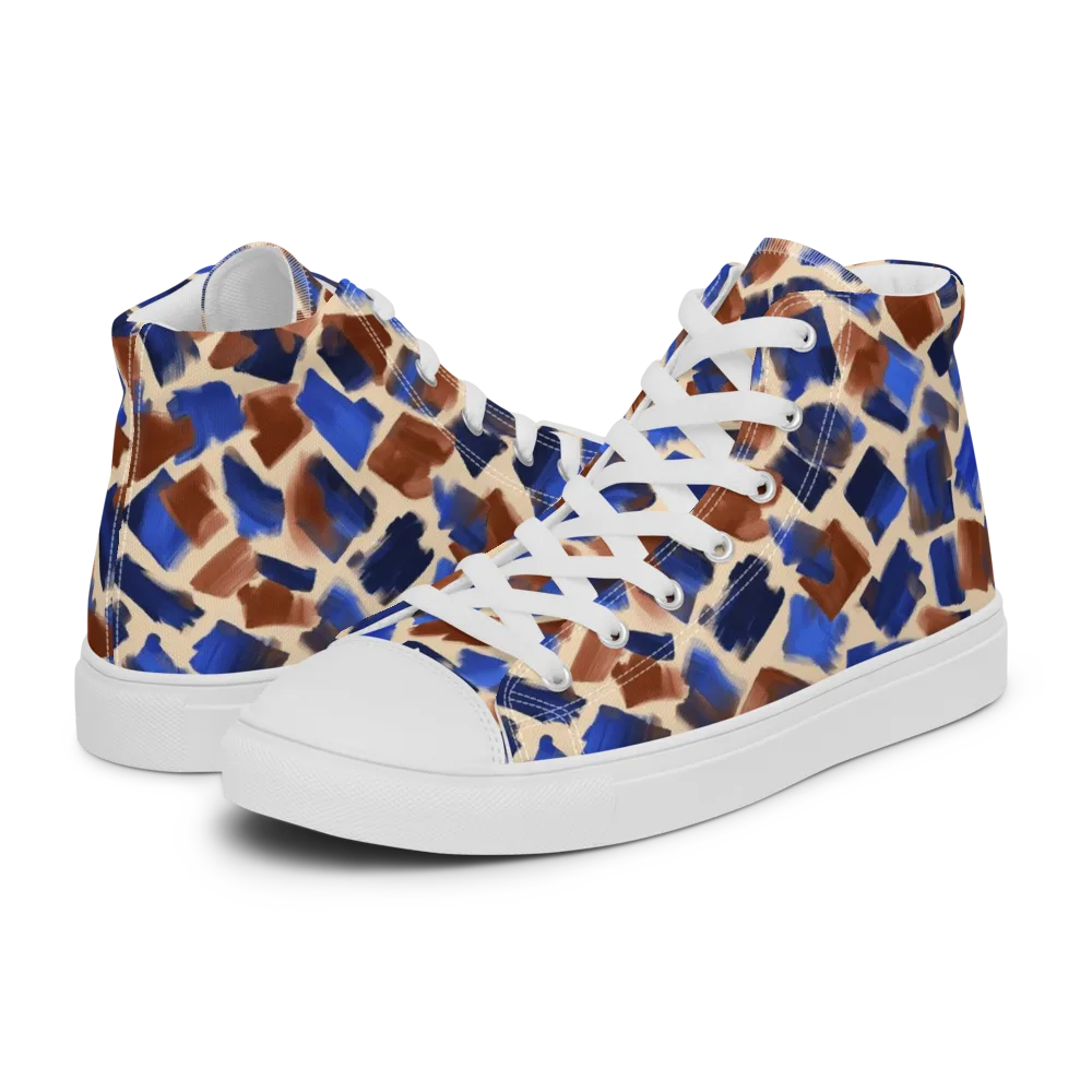 Painter’s Scatter on Women's High Top Canvas Shoes — Left