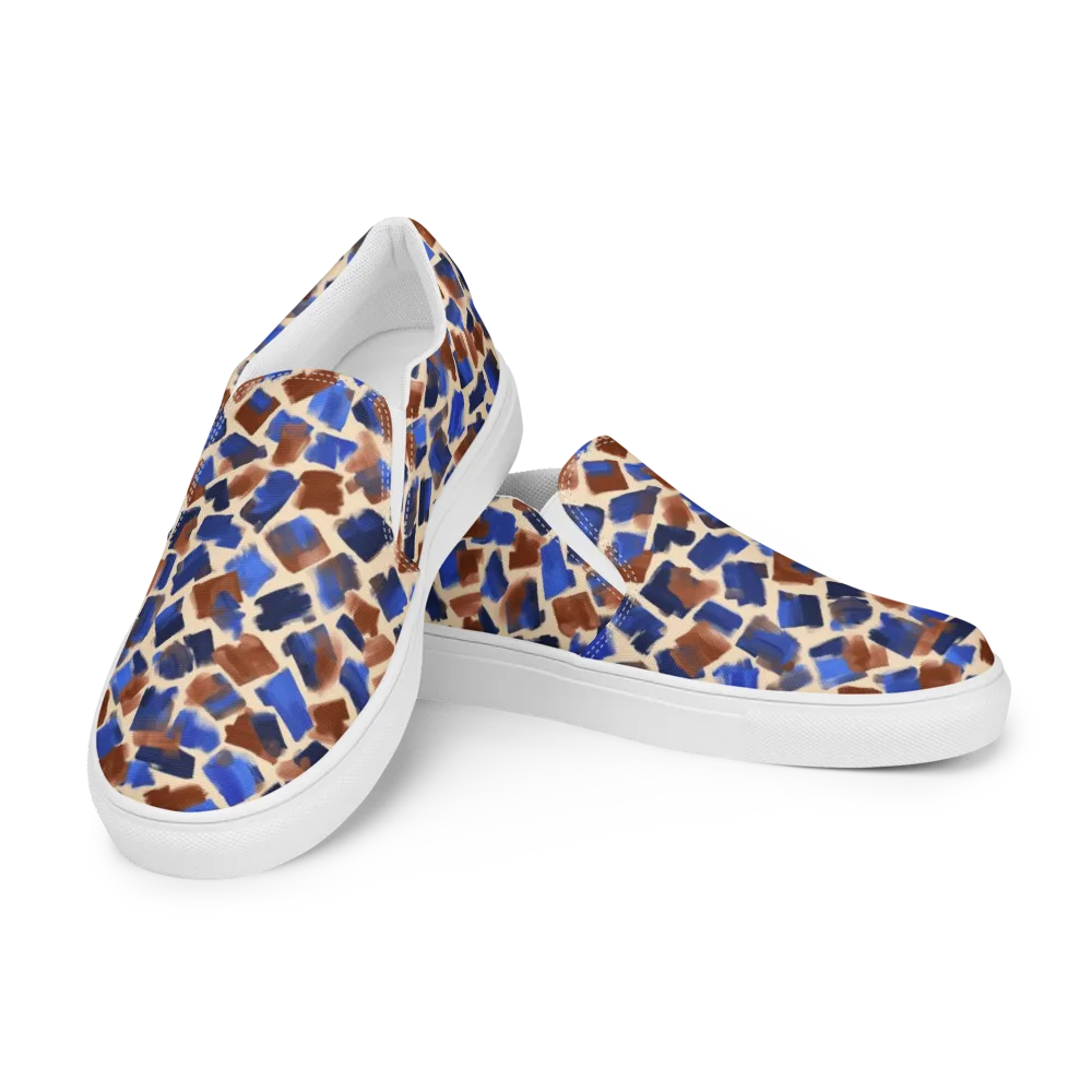 Painter’s Scatter on Men's Slip-On Canvas Shoes — Left Front