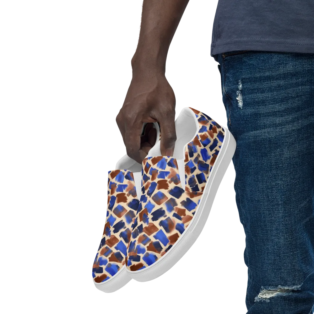 Painter’s Scatter on Men's Slip-On Canvas Shoes — Left Front
