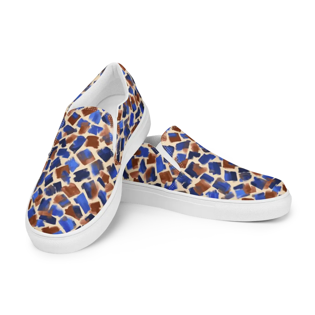 Painter’s Scatter on Women's Slip-On Canvas Shoes — Left Front