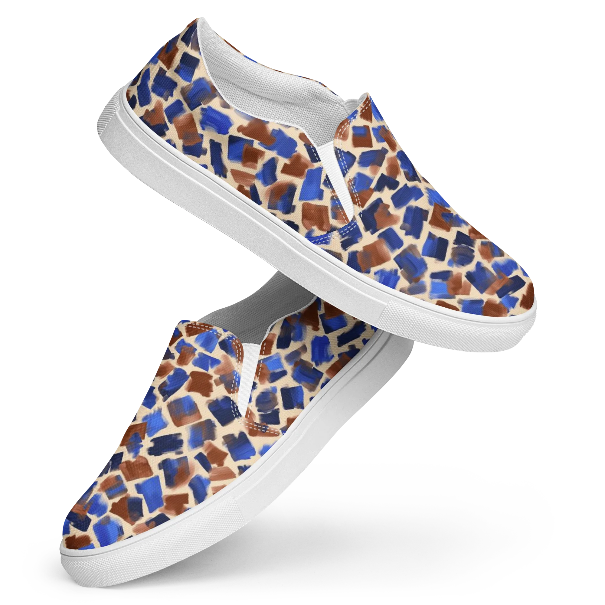 Painter’s Scatter on Women's Slip-On Canvas Shoes — Front