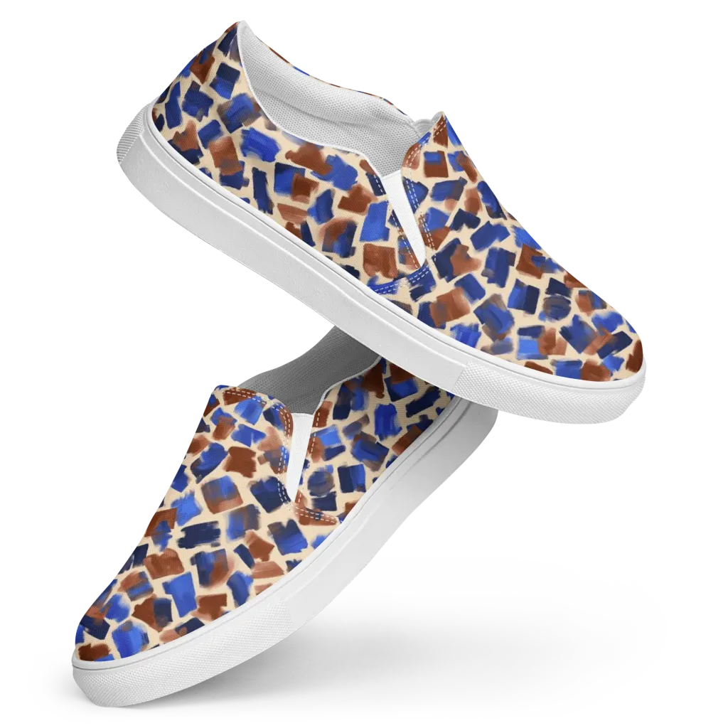Painter’s Scatter on Women's Slip-On Canvas Shoes — Front