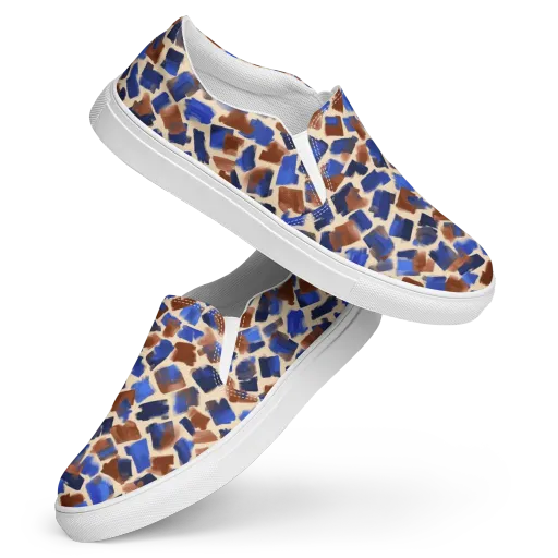 Painter’s Scatter on a Women's Slip-On Canvas Shoes